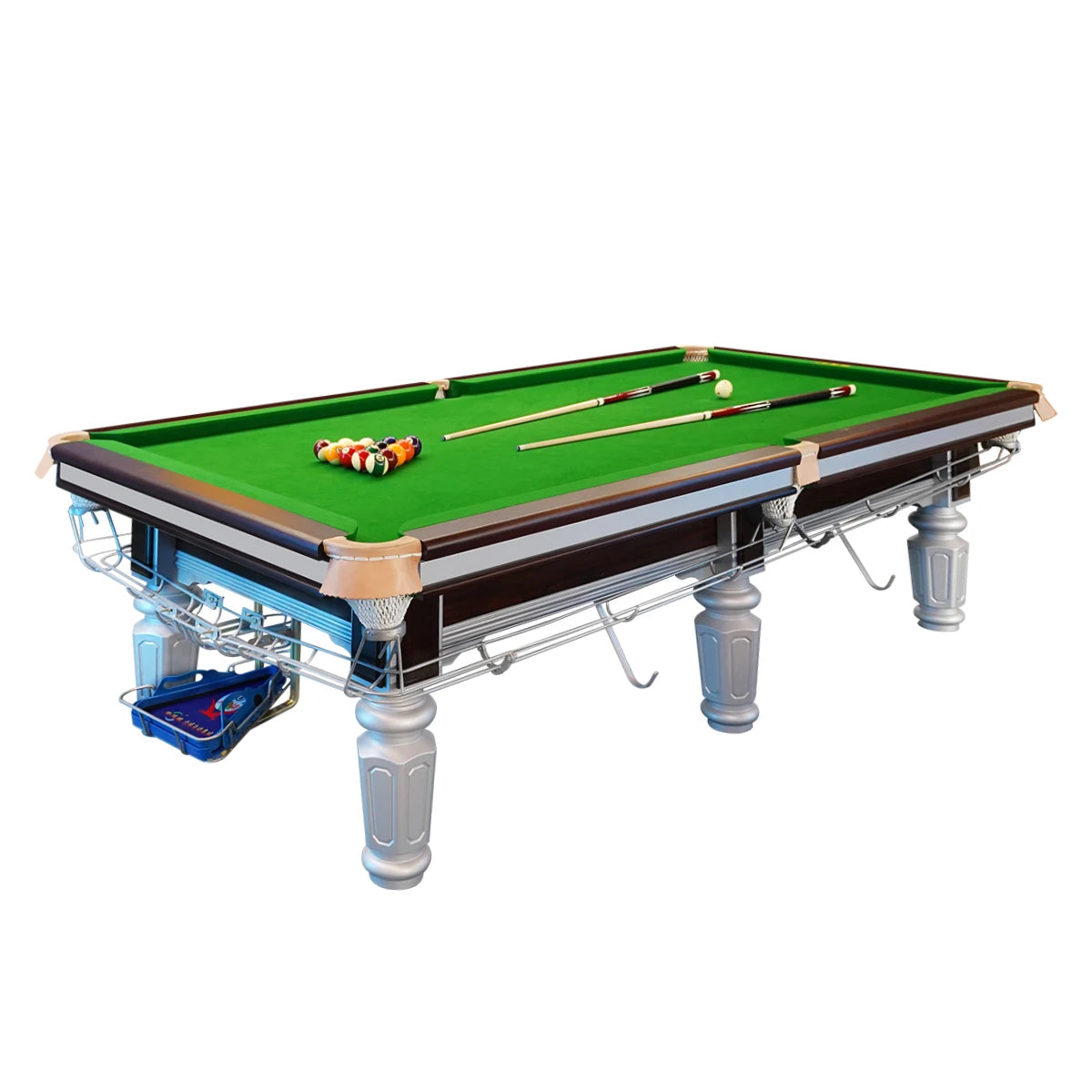 9FT Chinese Style Luxury Solid Wood Pool Table 45mm High Quality Slate with Tapered Legs for Home or Coin Operated Use