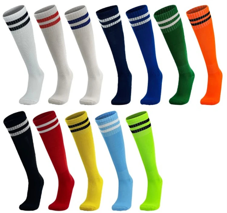 Custom Logo Security Classic Long Grip Sports Soccer Long  Socks Over Knee Boys Soccer Sock