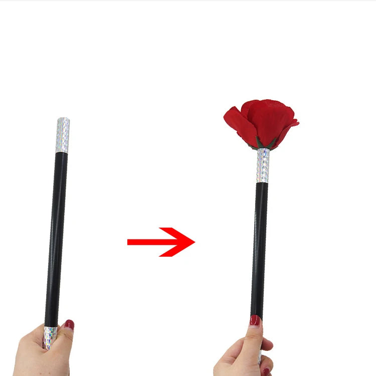 Valentines Gift Appearing Flower Magic Trick Stick to Rose Easy to Do Magic Tricks Magic Wand to Flower