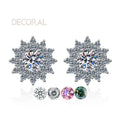 925 Sterling Silver Earrings 1 Carat Moissanite Diamond Wrapped Round Earrings Stars Custom Earrings Wholesale