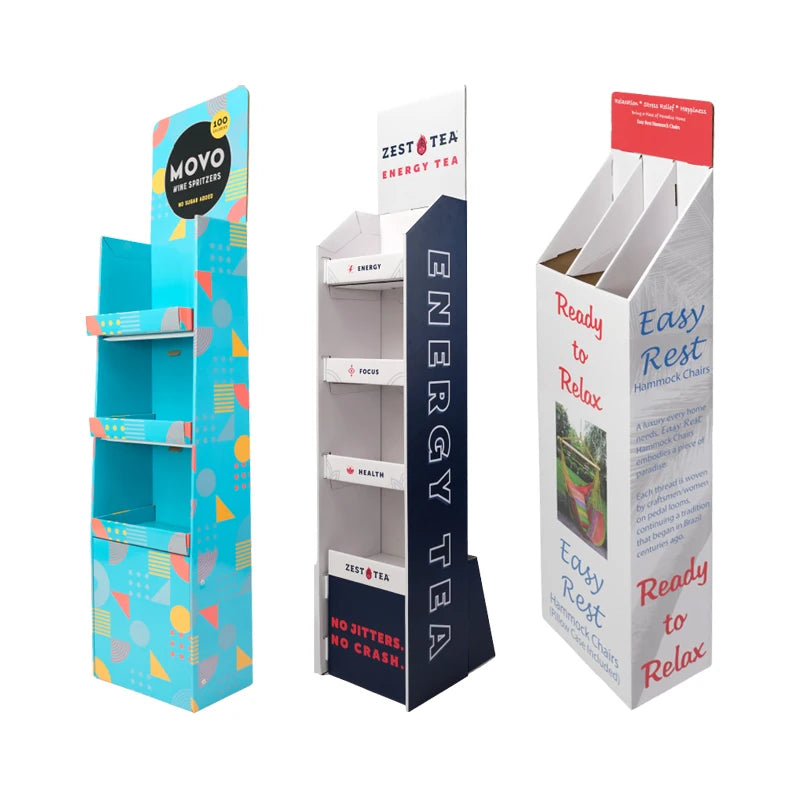 Custom Professional Design Creative Advertisement Corrugated Drinks Cardboard Advertising Display Rack Stand
