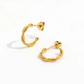 JOOLIM High End 18K Gold Plated Twist Hoop Earrings for Women Stainless Steel Earrings Wholesale MegaBDM