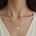 Bijoux Femme Tiny Stainless Steel Waterproof Square Pendant Necklace A-Z Initial Letter Necklace for Women Jewelry Accessories