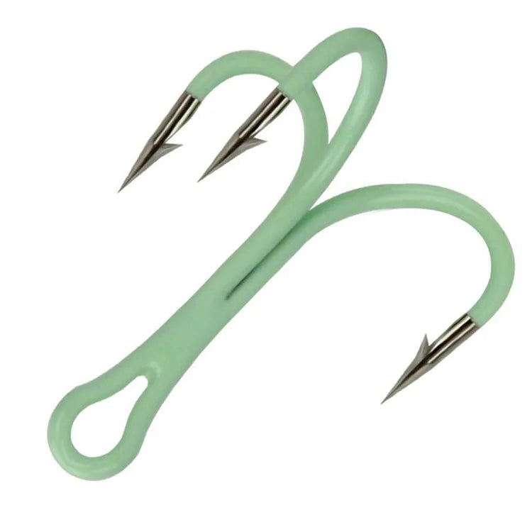 WEIHE 40pcs/lot Luminous Treble Hooks Strong Set Lure Claw Hooks High Carbon Barbed Fishing Hook