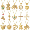 Cheap Good Quality Titanium Steel Necklace for Women With a High-grade Copper Micropaved Zirconia Necklace Heart Bear Pendant