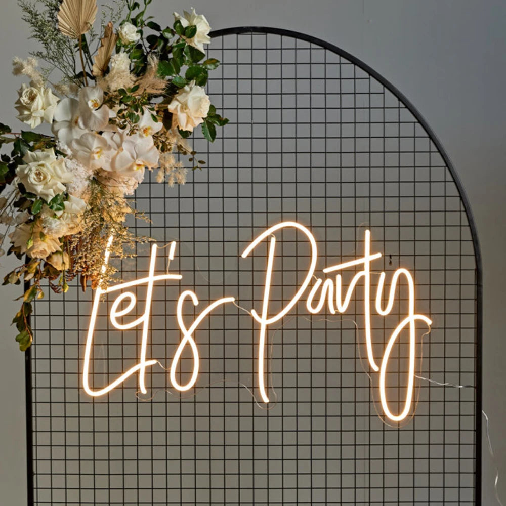 Custom Lets Party Custom LED Neon Sign Wall Decor for Room Home Bar Celebration Birthday Party Decorative Neon Light