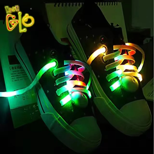 Sport Skate Accessories 120cm Light up Nylon Shoelaces for Night Parties Dancing