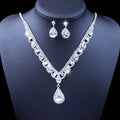 Middle East Style Bridal Necklace Jewelry Set Water Drop Rhinestones Necklace Earrings Set for Women