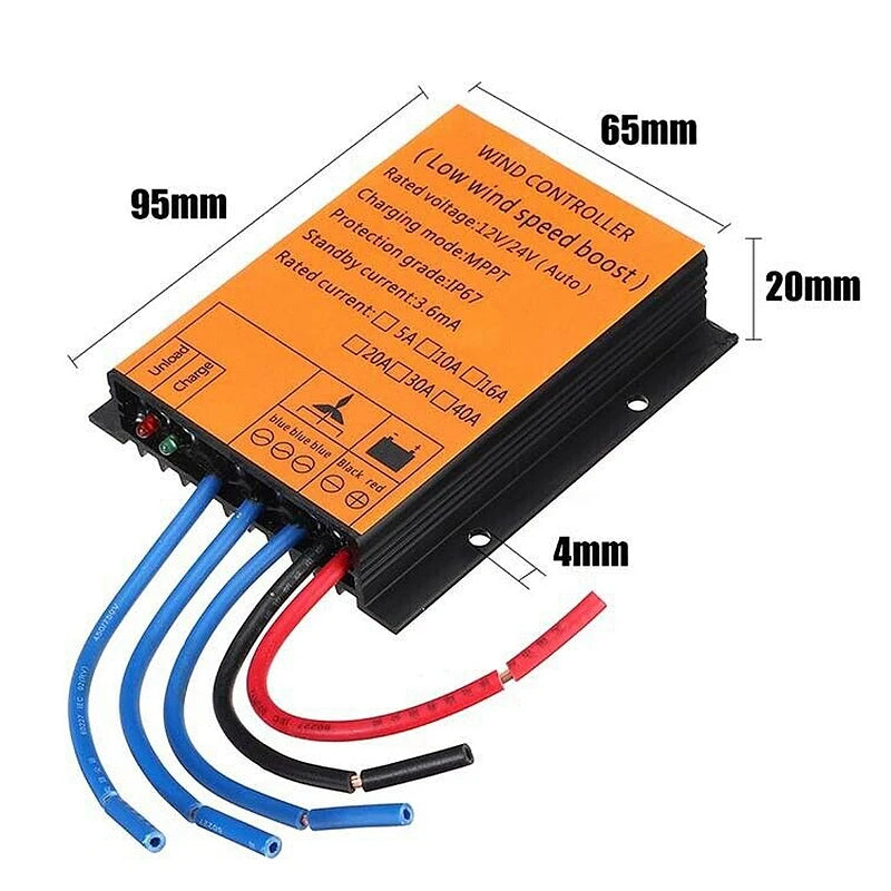 100-1000W High Quality MPPT Wind Charge Controller 12v/24v AUTO Low Wind Speed Boost High Heat Dissipation Design
