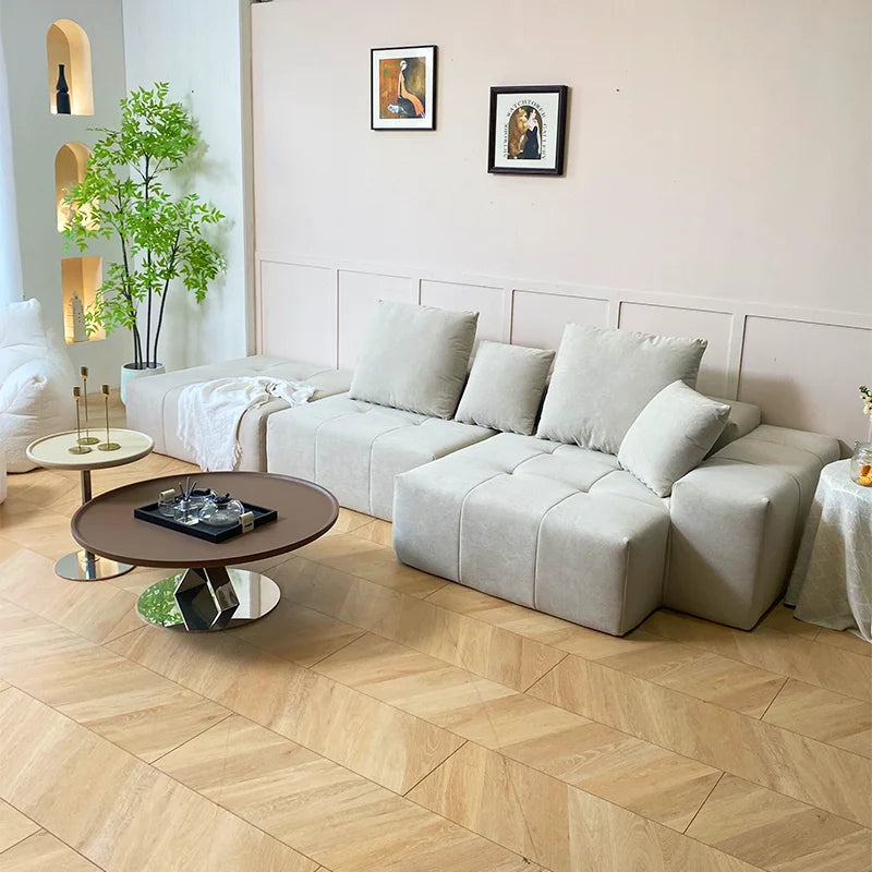 Modern L-Shaped Reclining Sofa with Memory Foam Factory Direct Vacuum-Packed and Compressed Upholstered for Living Room Use