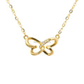 18k Real Gold Rose Gold Diamond Butterfly Charm Necklace-Trendy Wedding Engagement Gift