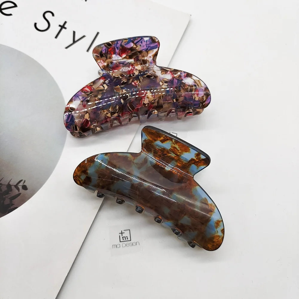 MIO 8.5/9cm Luxury Acetate Hair Claw Clip Multicolor Tortoise Shell Hair Claw Clamp for Women Girls Lady