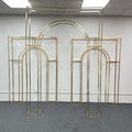 Metal Wedding Arch Frame Mariage Row Runner Square Backdrop Stand Background Gold Double Outdoor Artificial Flower Door Display