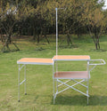 Modern Foldable Aluminum Portable Table for Outdoor Dining Kitchen Picnic Cabinet with Carry Bag for Camping Parks