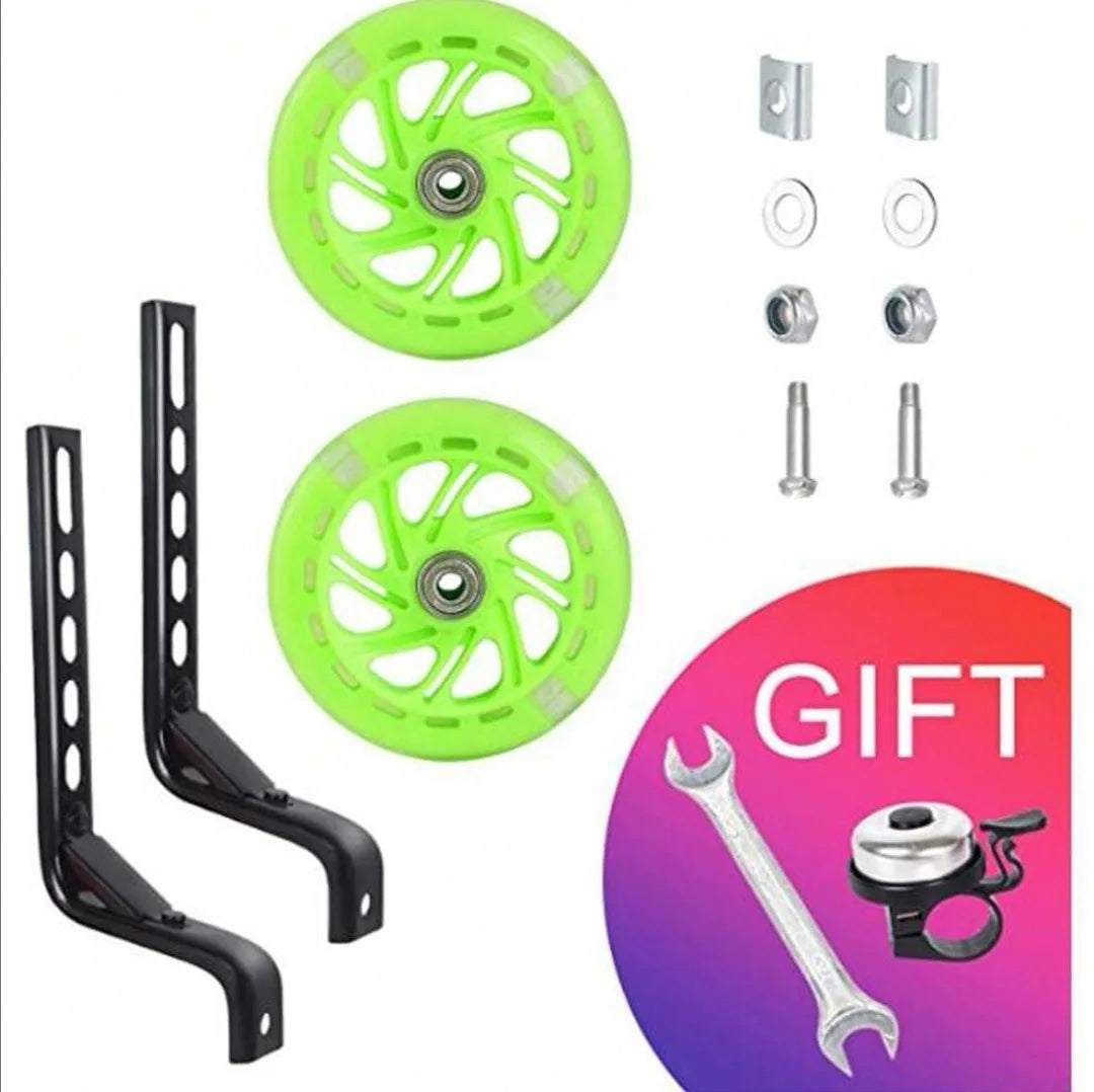 Children Riding Universal Accessories 12"-20" Chain Drive Silent PVC Flash Training Wheel