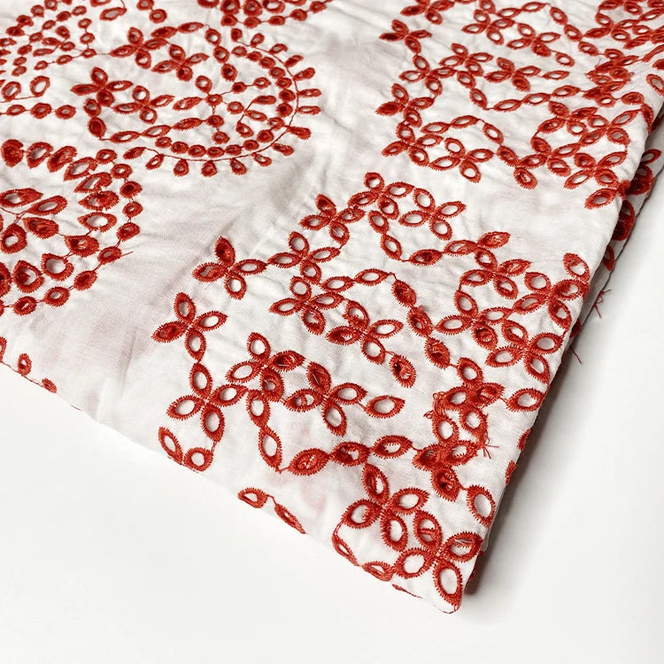 Harvest Polyester Cotton Abstract Eyelet Embroidery Border Lace Fabric Tassel Lace Clothes Manufacturer Small Orders Custom