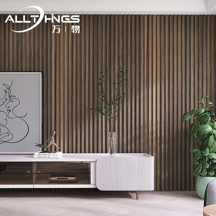 170*18 Factory Wholesale Home Hotel Background Grille Composite Board PVC 3D Wpc Interior Decoration Wood Wooden Wall Panel