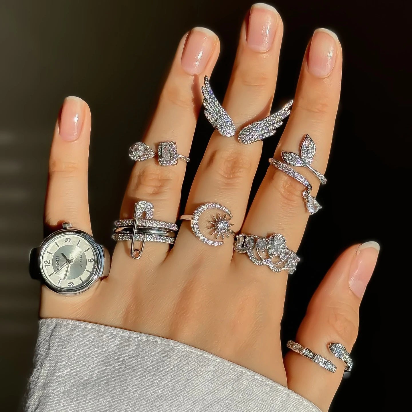 2025 New Design Jewelry Manufacturer Sterling Silver 925 Jewelry Cubic Zirconia Prevent Rust Ring for Women