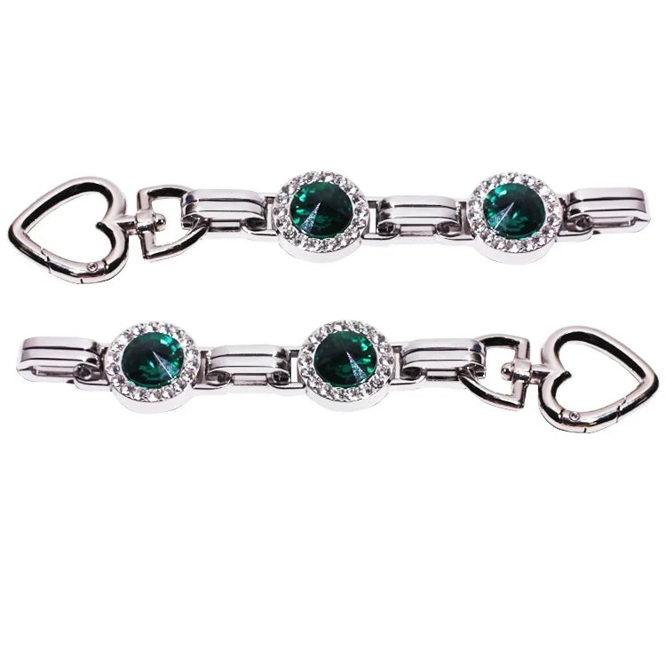 Fashion Handbag Crystal Chain Straps Decorative Accessory Metal Cross Link Chains with Heart Rings
