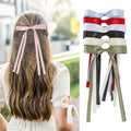SongMay Double Layer Bow Hair Clip Polyurethane Material Korean/European American Style for Women Girls Long Ribbon Braided Hair