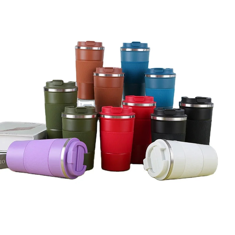 380ml 510ml  304 Stainless Steel Double Wall Portable Car Vacuum Insulation Espresso Thermos Tumbler Coffee Mug Cup With Lid