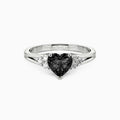 SGARIT Trendy Jewelry Moissanite Heart Ring 14K Solid Gold 1CT Black Moissanite Diamond Ring Drop Shipping Moissanite Ring