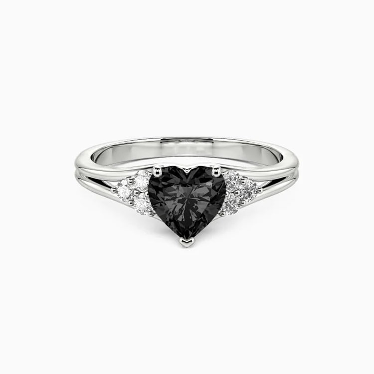 SGARIT Trendy Jewelry Moissanite Heart Ring 14K Solid Gold 1CT Black Moissanite Diamond Ring Drop Shipping Moissanite Ring