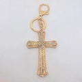 Fashion Luxury Corss Keychain Christian Prayer Charm Crystal Rhinestones Metal Car Key Cross Diamond Pendant Key Chains Key Ring