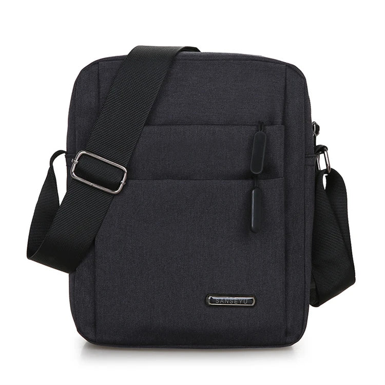 Black Slim Small Nylon Custom Luxury Designer Crossbody Men Shoulder Bag with logo