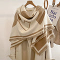 Custom Double-sided Square Imitation Cashmere Scarf Women Thickened Warm Air-conditioned Shawl Fashion Outer Cape Winter