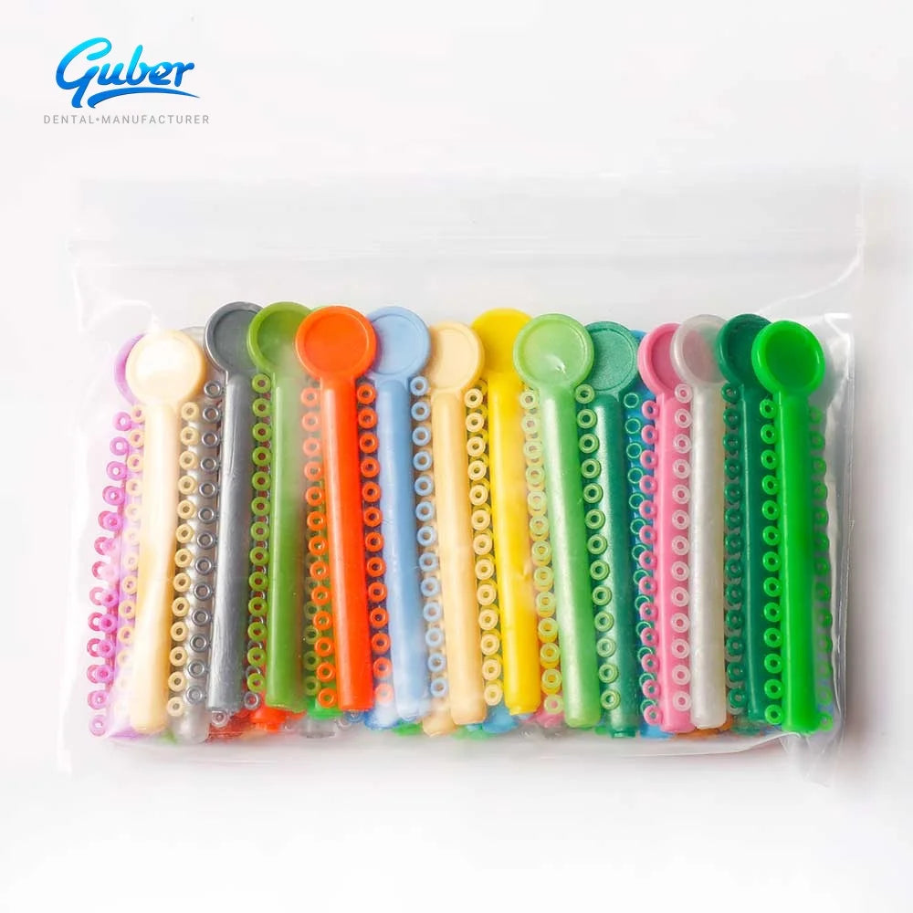 Guber Orthodontic Material Dental Elastic Colored Ligature Tie Mix Color Orthodontic Fashion Ligature Tie for Braces