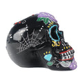 Colorful Resin Sugar Statue Hand-painted Floral & Intricate Pattern Day of the Dead Christmas Art Decorative Shelf Ornament