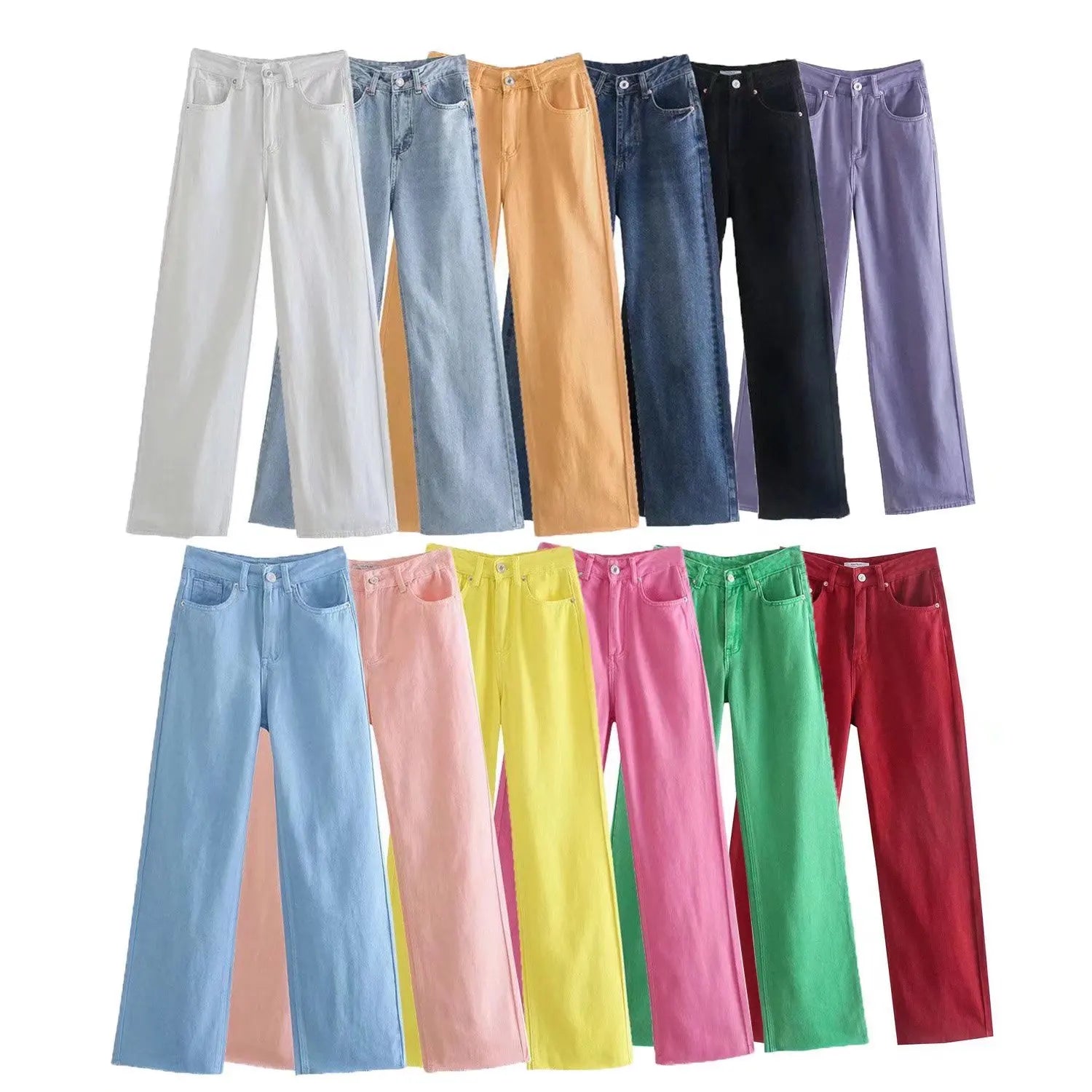Guangzhou Auyan New Wash High Waist Edge Jeans Slacks Denim Ripped Jeans Woman Jumper for Women