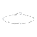 Solid 925 Sterling Silver Dazzling Beads Anklet Chian Bracelet for Leg Female Foot Jewelry for Women