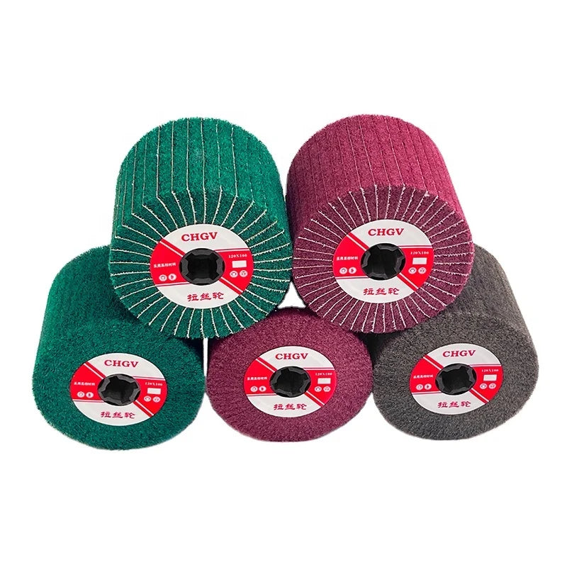 Manufacturer Produces Non-woven Abrasive Flap Brush Drum Wheel Metal Stainless Steel Polishing Wire Drawing Wheel