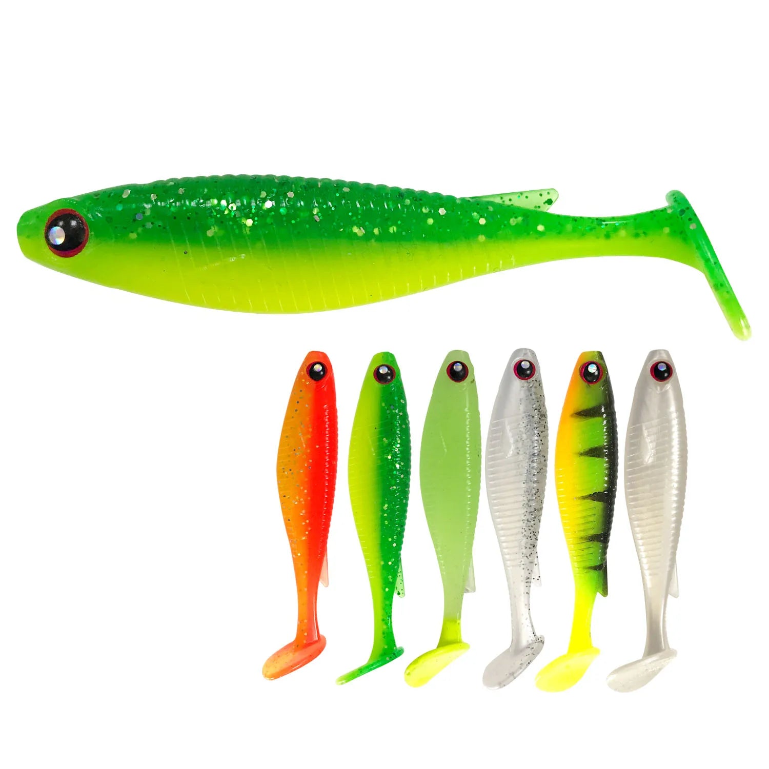 Fishing Lure Soft Bait Shad Worms Bass Pike 10cm 8g 4pcs Minnow Silicon Rubber Fishing Tackle Painting Plastic Soft Baits