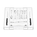 Wholesales Clear Acrylic Kitchen Cutlery Drawer Organizer Rack Silverware and Utensil Tray
