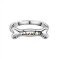 925 Sterling Silver Dog Bone Shaped Name Engraved Wedding Engagement Promise Rings Set for Men and Women