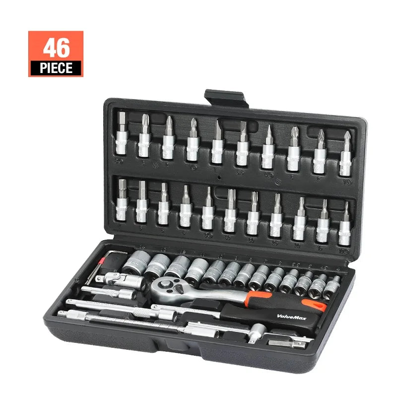 Mechanical Tools Box for Home Diy 1/4" Socket Wrench Set Ratchet Screwdriver Bits Hand Tool Sets Car Repair Tool Kit