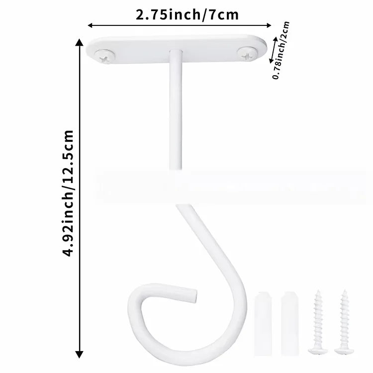 Multi-Functional Metal Ceiling Balcony Wall Hook for Plant Baskets and Clothes Drying