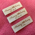 Custom Printed Beige Cotton Size Label for Clothingcompany logo Printing 100% Cotton Care Label