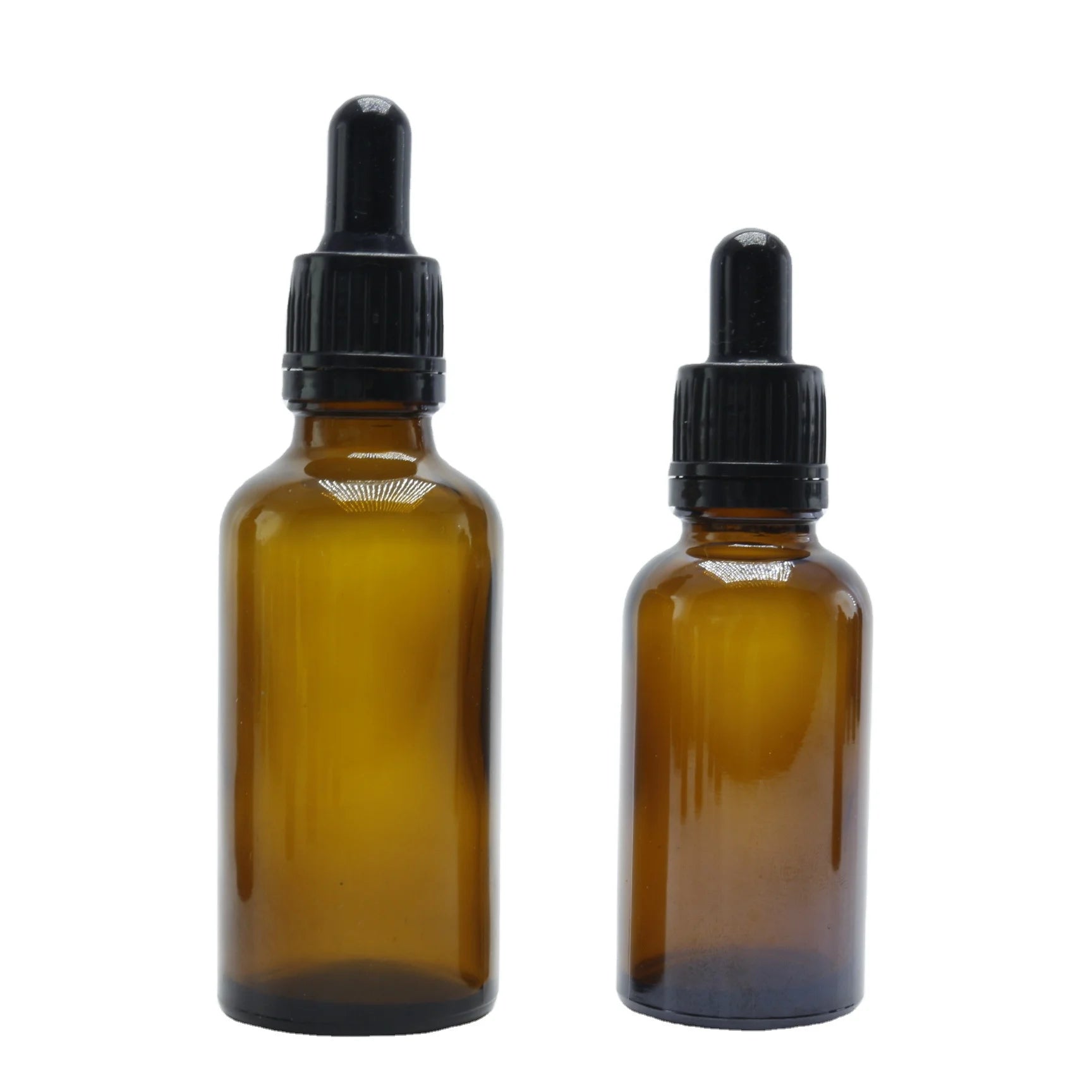 custom add logo ODM/OEM 5ml-100 ml brown empty cosmetics essential oil serum glass bottle amber round oils dropper bottles