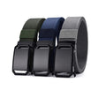 Adjustable 3.5cm Wide Men's Elastic Nylon Belt with Alloy Automatic Buckle Woven Technique Fabric Belts New and Stylish