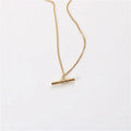 Fenny Wholesale 18K PVD Plated Fast Delivary Permanent Bar Pendant Stainless Steel Sweater Chain Necklace for Women