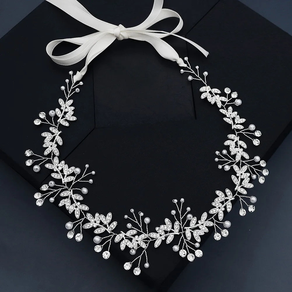 Handmade Hair Accessories Bridal Hairband Women Crystal Rhinestones Bridal Headpiece for Sale
