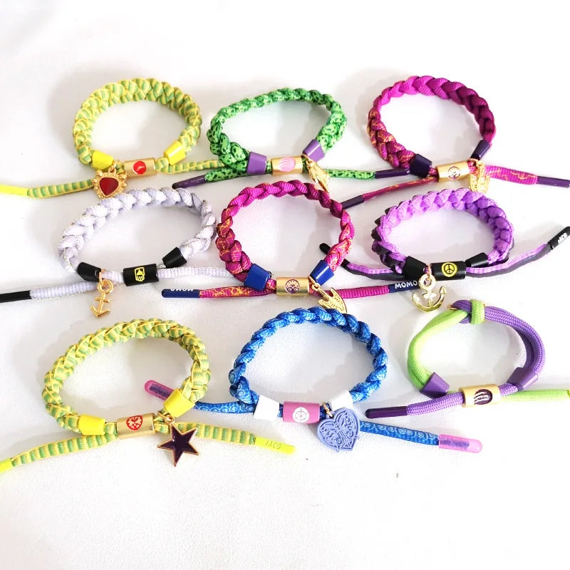 Anime Accessories Logo Pendants Boxes Shoelace Braided Bracelets JoJo Bizarre Adventure Bracelets