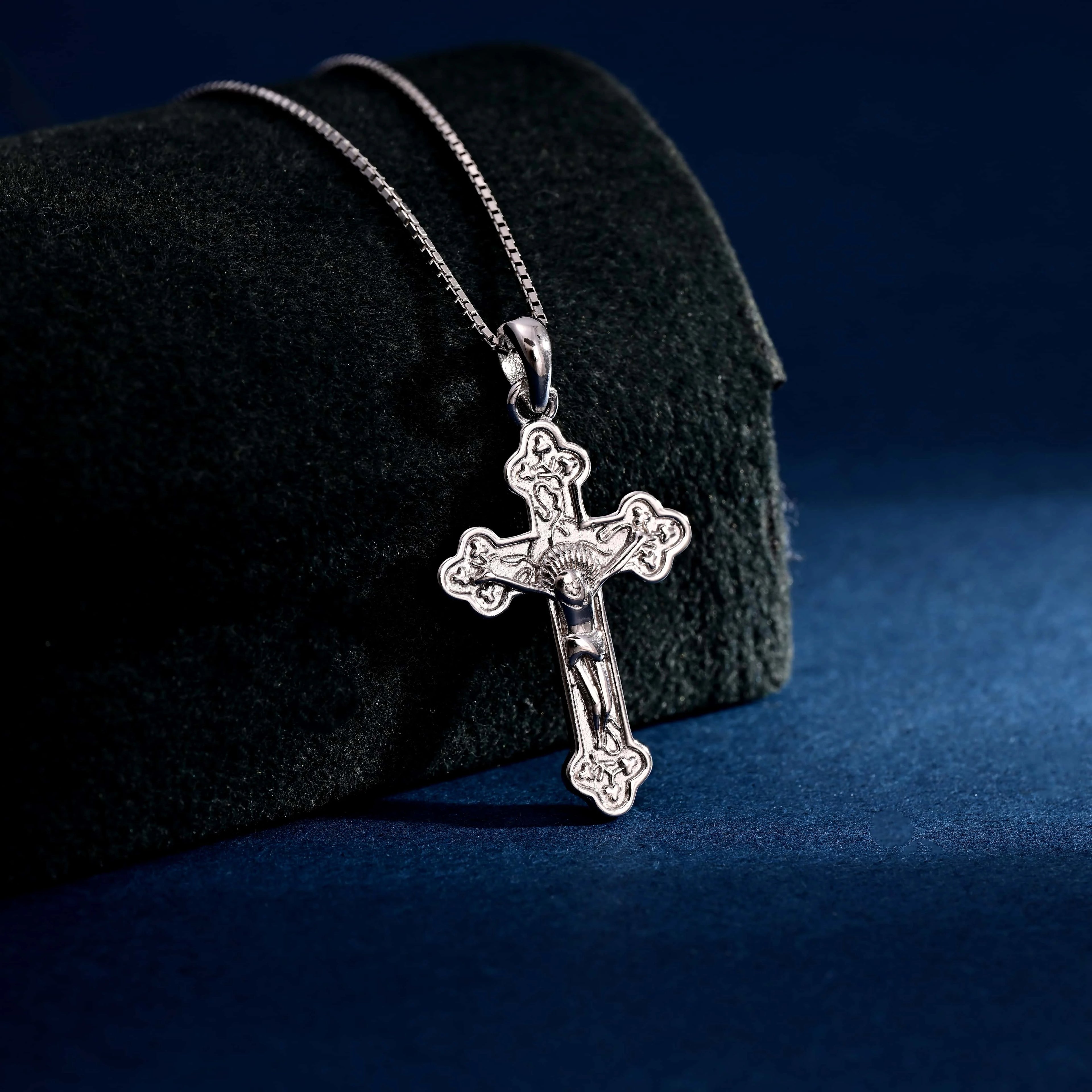 Wholesale Pendant Jewelry Rhodium Plated Plain Silver Cross God Retro Pendant 925 Sterling Silver Fine Jewelry Pendant