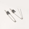 Vintage Style Men's Stainless Steel Safety Pin Earrings Wolf Head Design for Fashion Party & Gift Giving