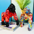 Creative Resin Crafts Home Office TV Cabinet Office Tabletop Decoration Colorful Gorilla Statue Decorative Ornament