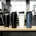 Premium 750ml Stainless Steel Leakproof 25oz Double Wall Vacuum Insulated Eco-Friendly Fitness Protein Shaker Bottle Mixer Ball